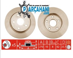 TOYOTA AURİS FREN DİSKİ ARKA 2012 - 2015