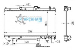 TOYOTA AVENSİS SU RADYATÖRÜ 1998 - 1999 OTOMATİK  / 16400-03190